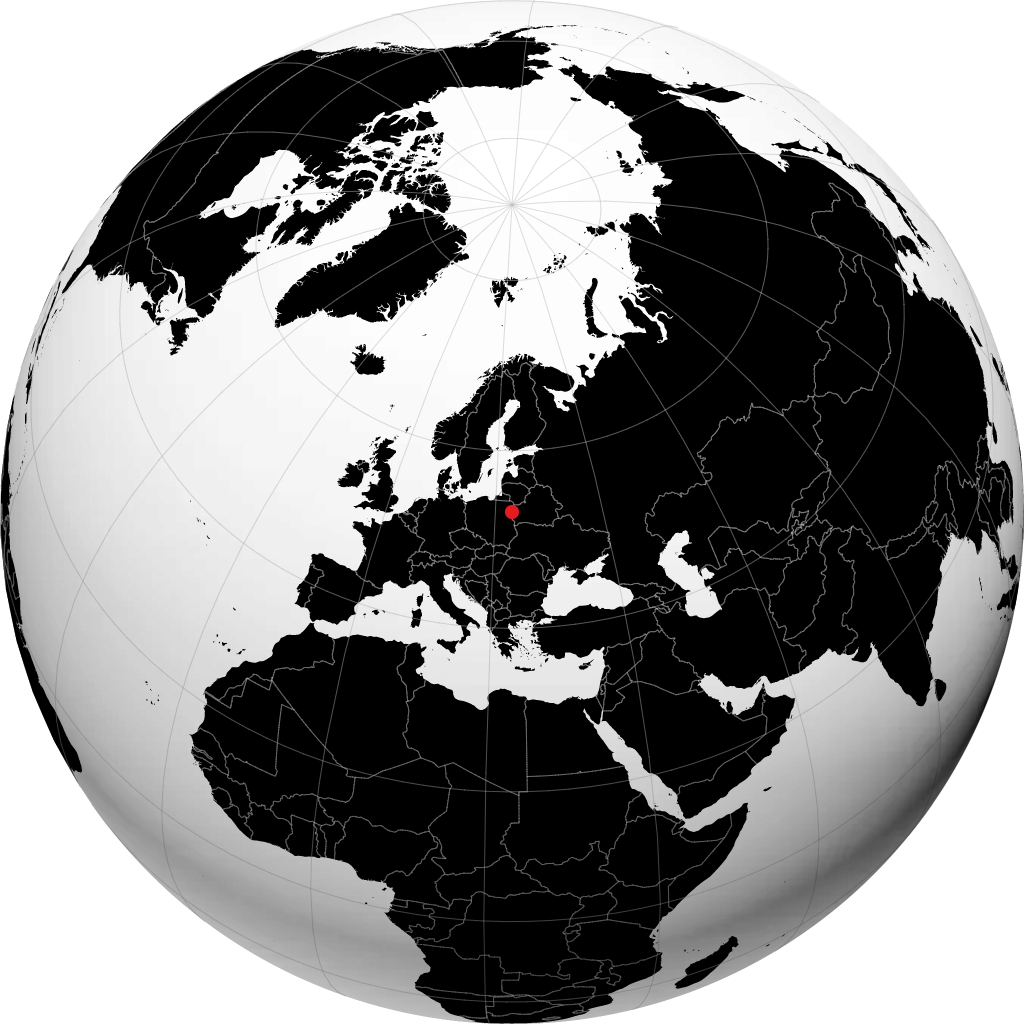 Białystok on the globe