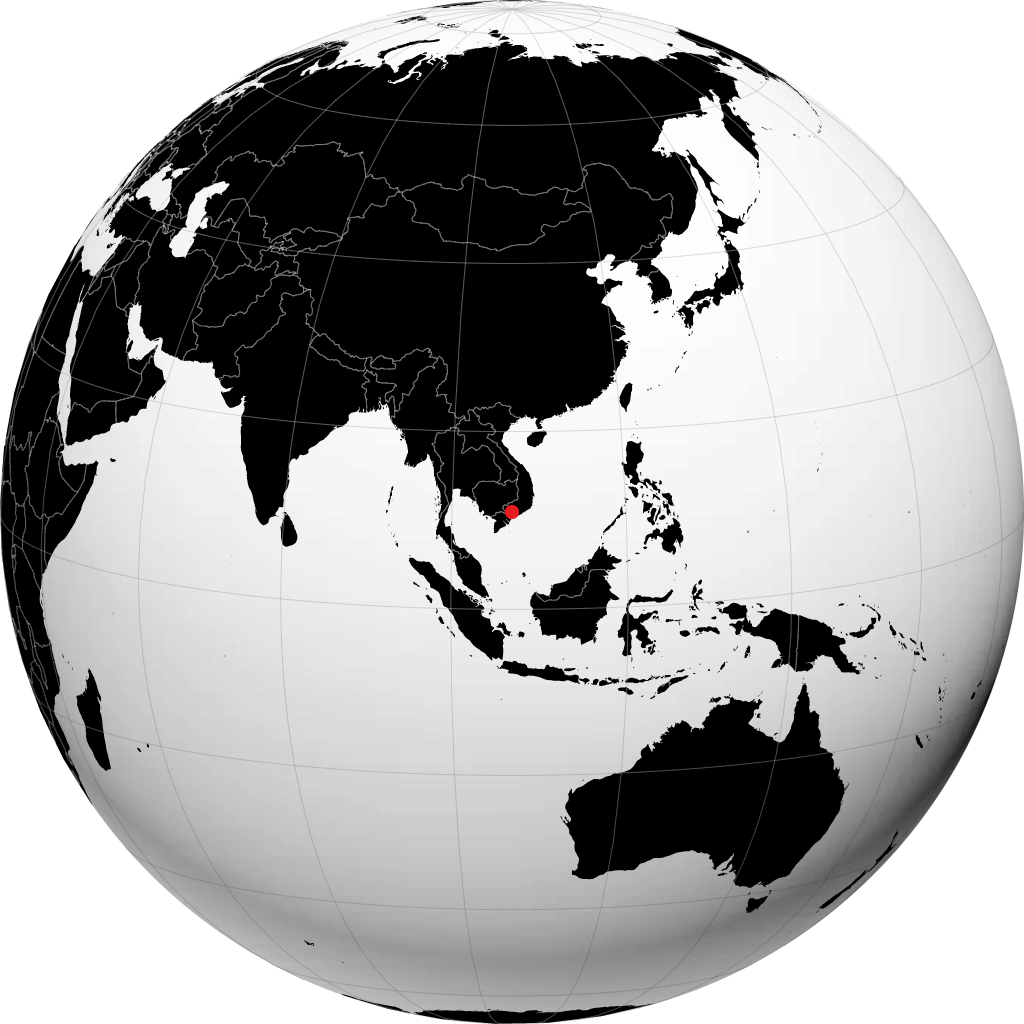 Bien Hoa on the globe