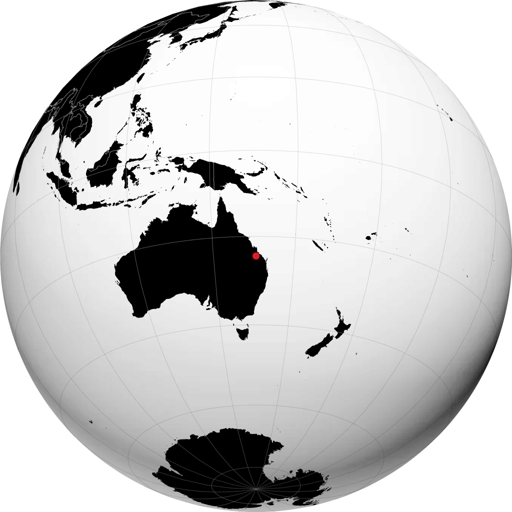 Biloela on the globe