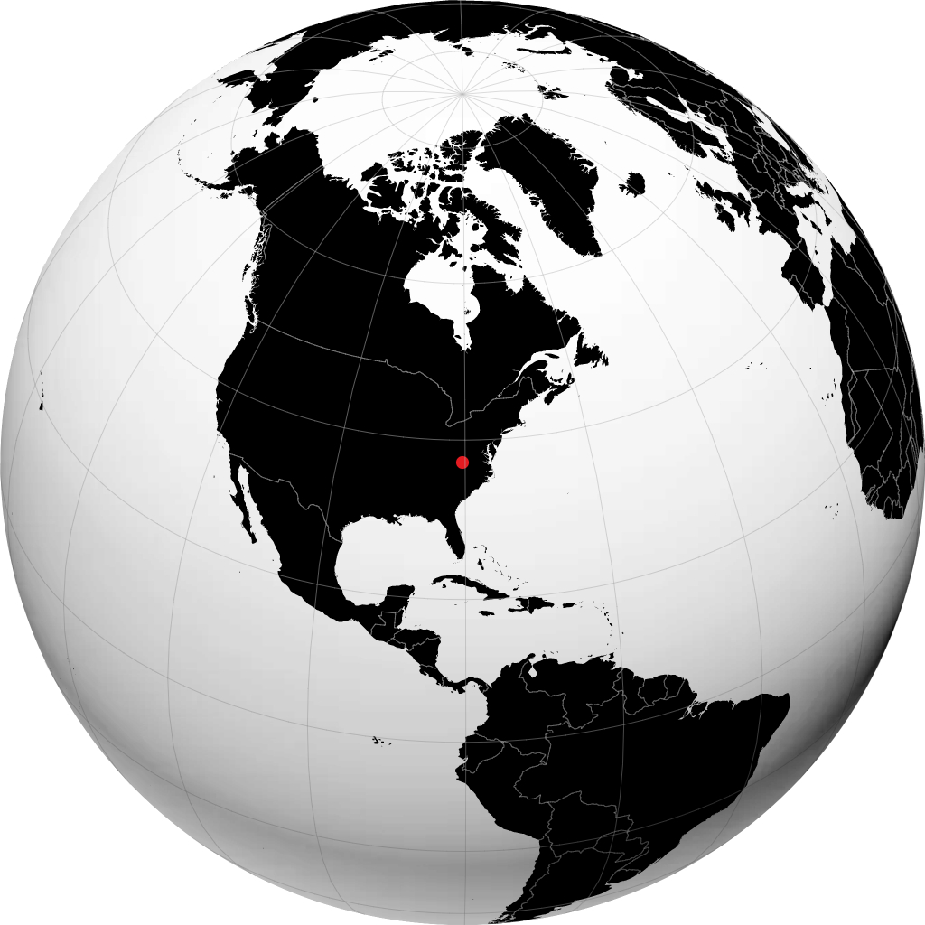 Blacksburg on the globe