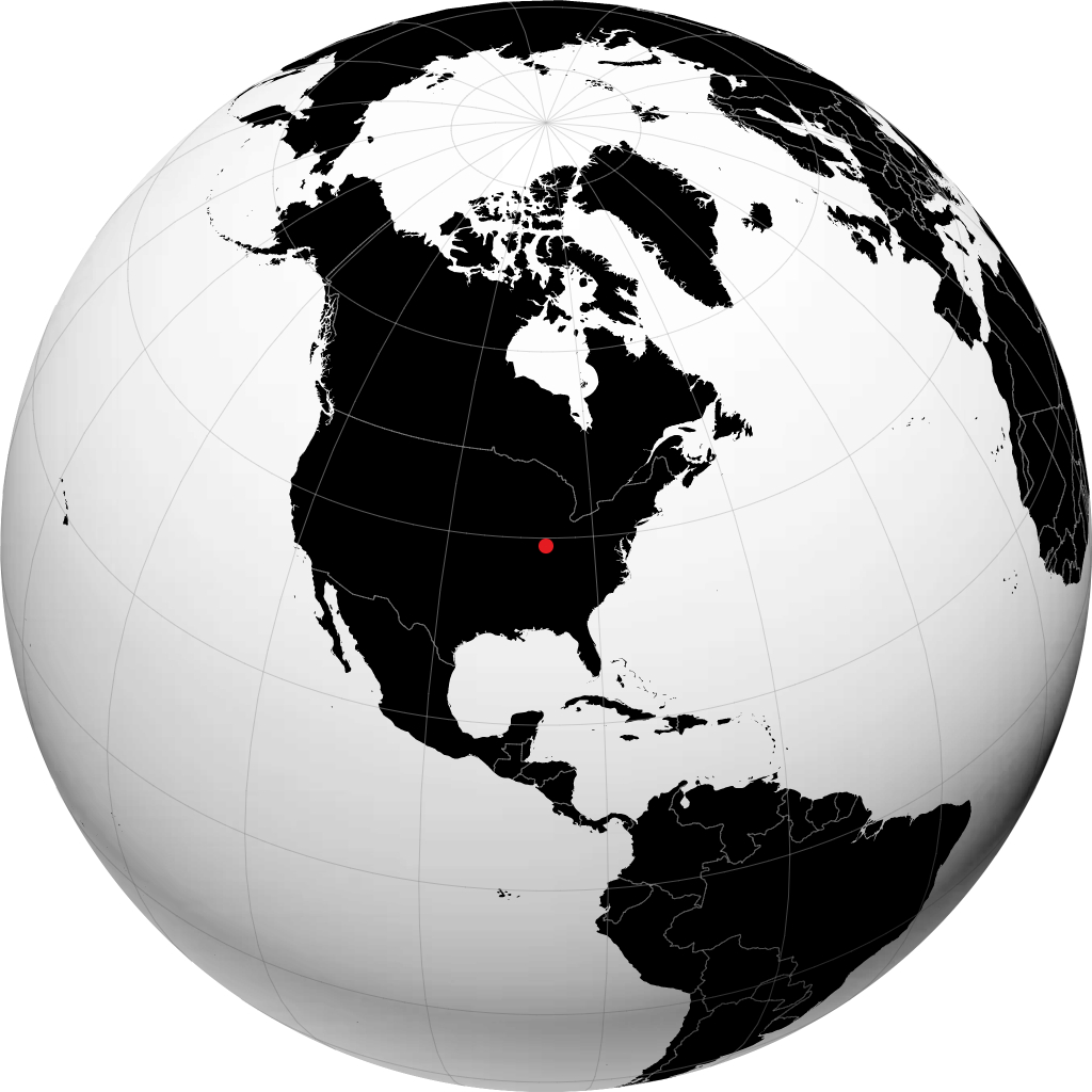 Bloomington on the globe