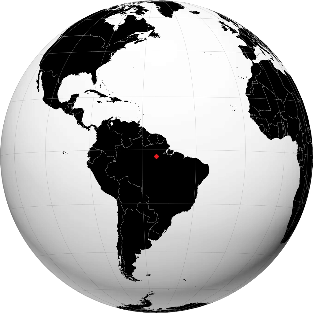 Santarém on the globe