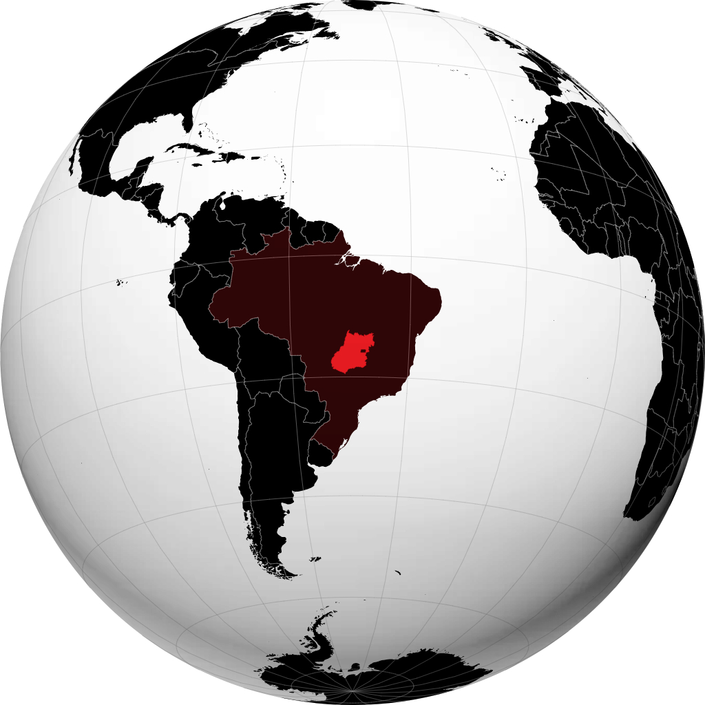 Estado de Goias on the globe