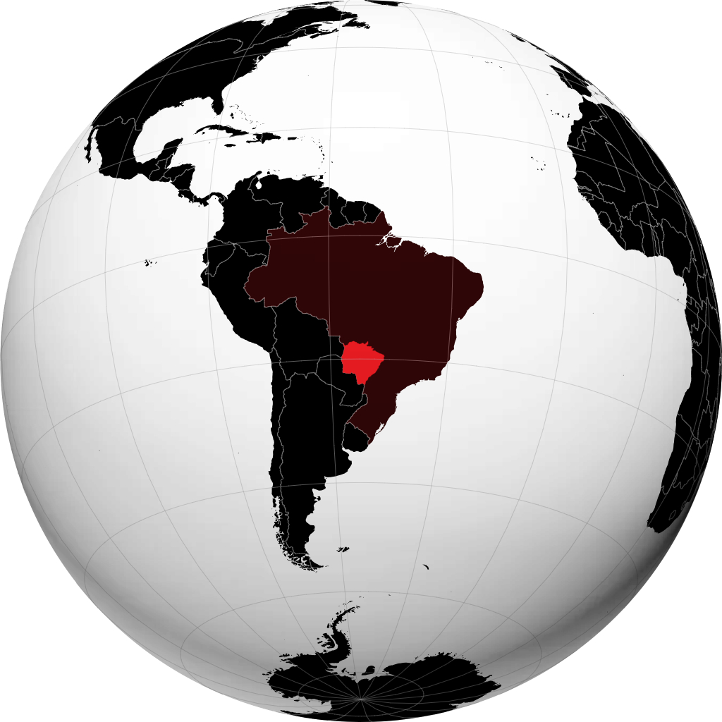 Estado de Mato Grosso do Sul on the globe