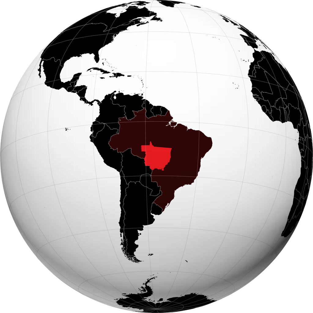 Estado de Mato Grosso on the globe