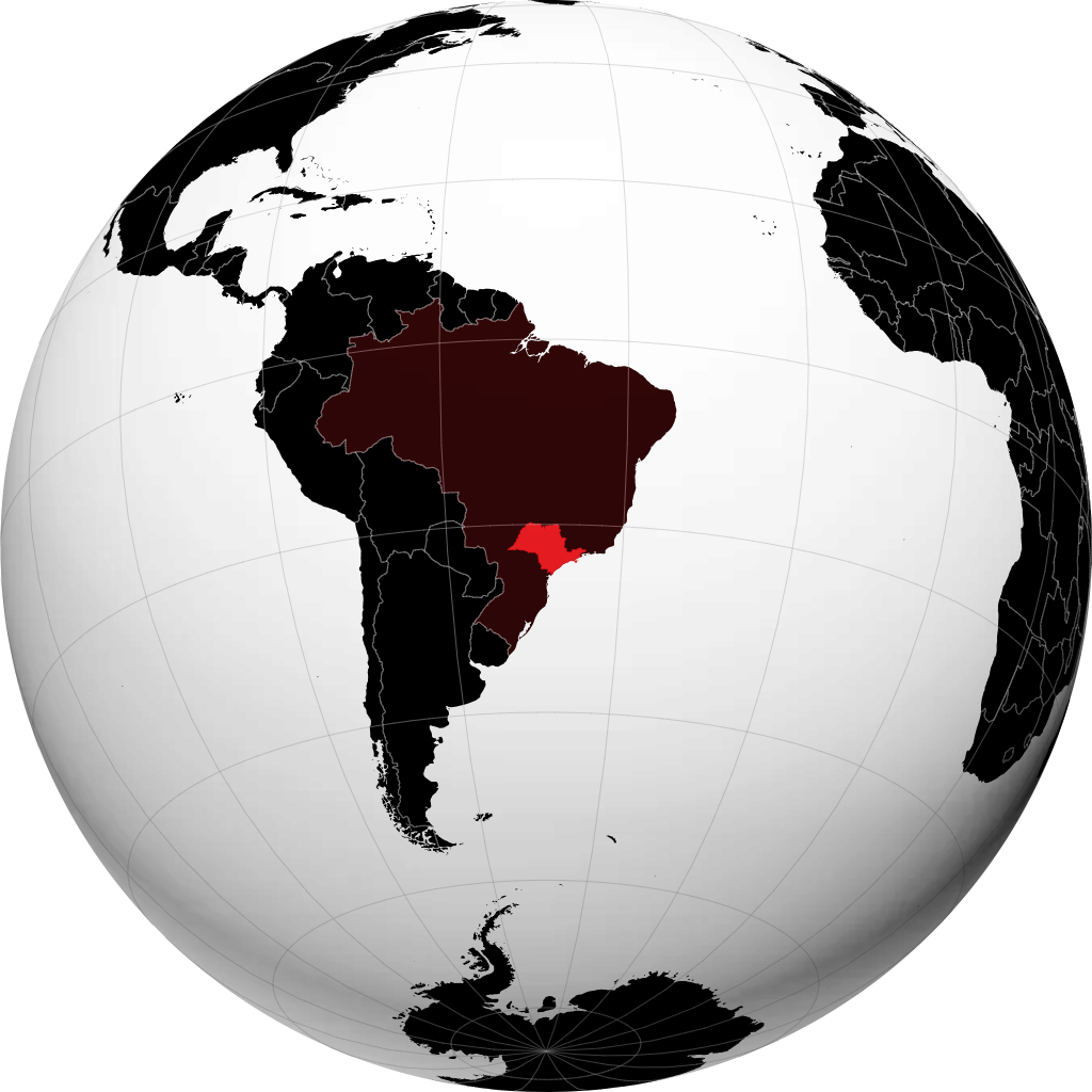 Estado de Sao Paulo on the globe