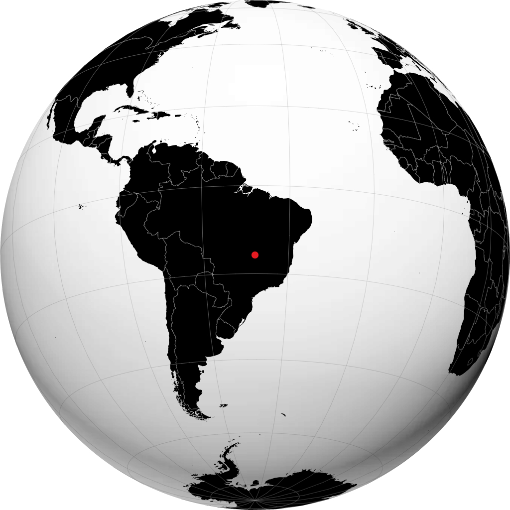 Brasília on the globe