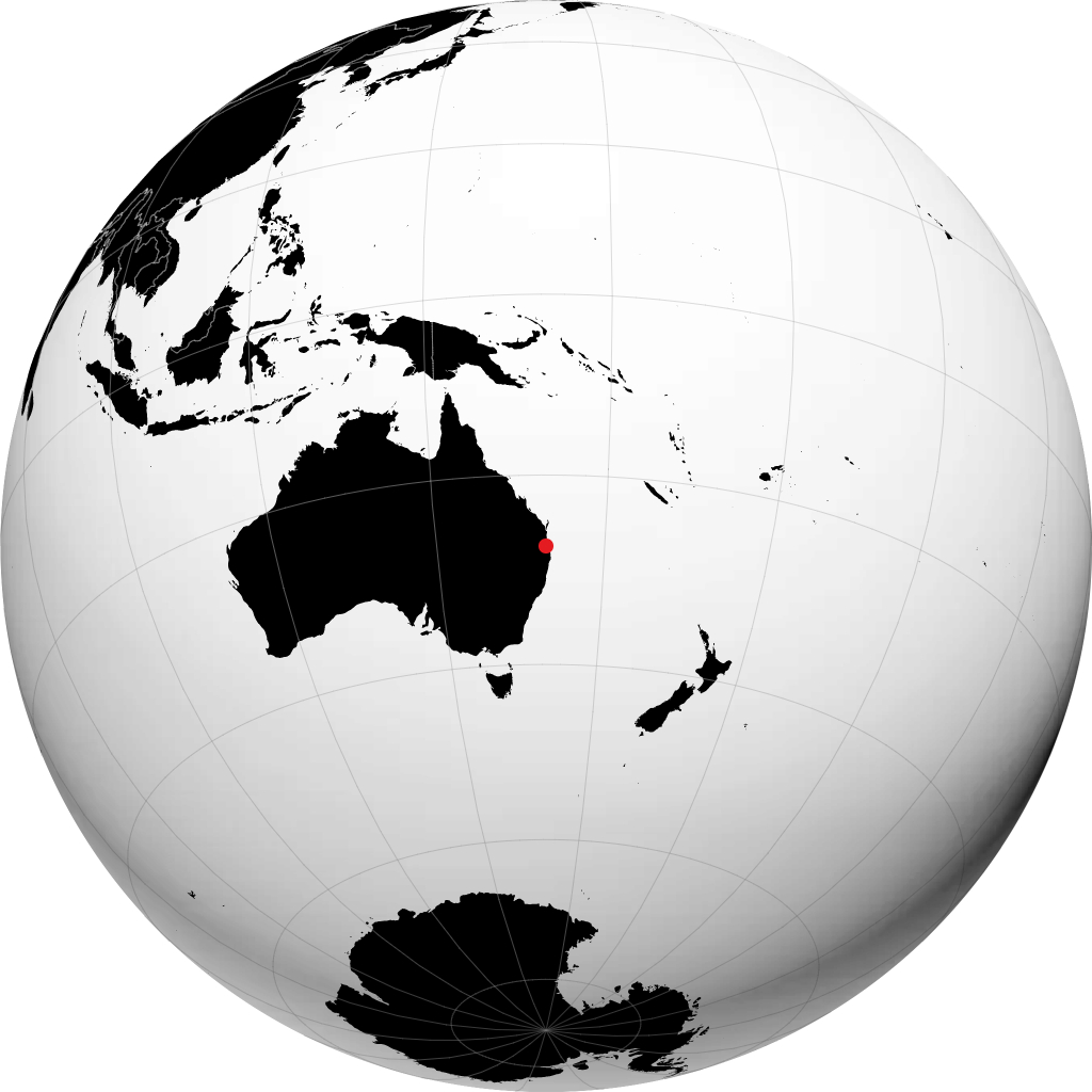 Brisbane on the globe