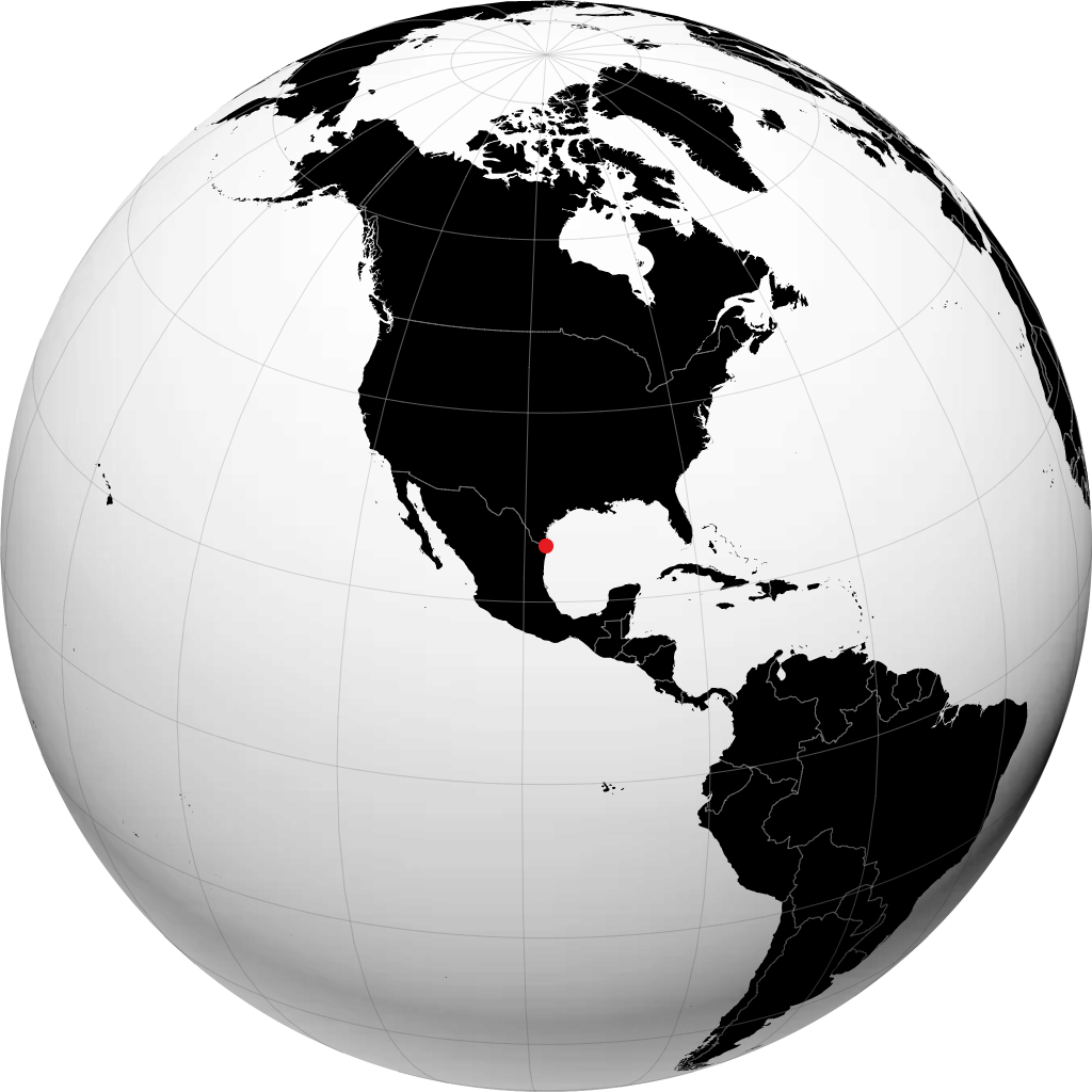 Brownsville on the globe