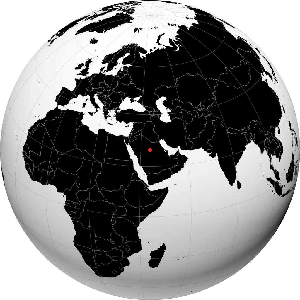 Buraidah on the globe