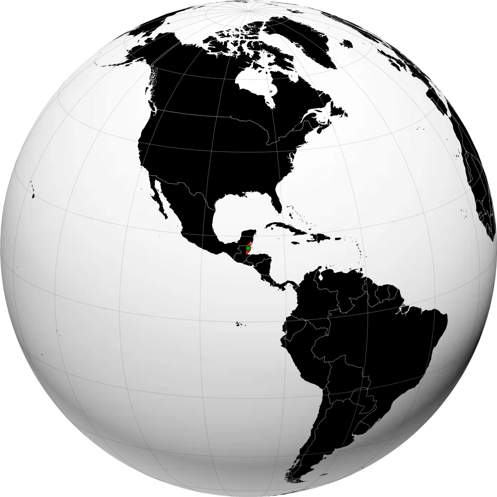 Belize on the globe