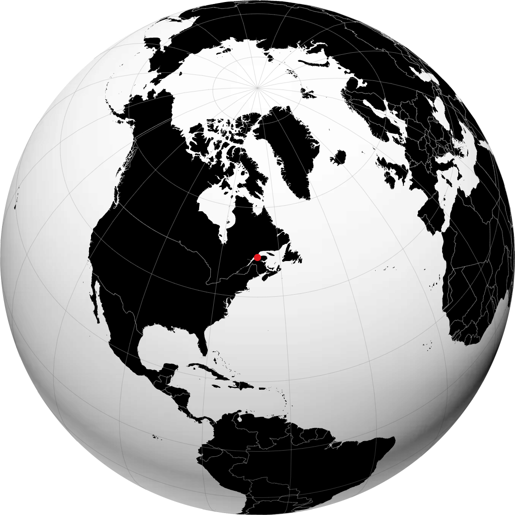 Matane on the globe