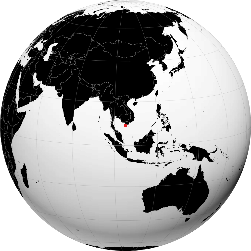 Ca Mau on the globe