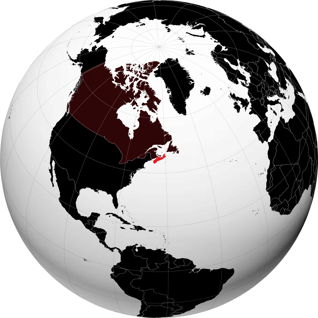 Nova Scotia on the globe