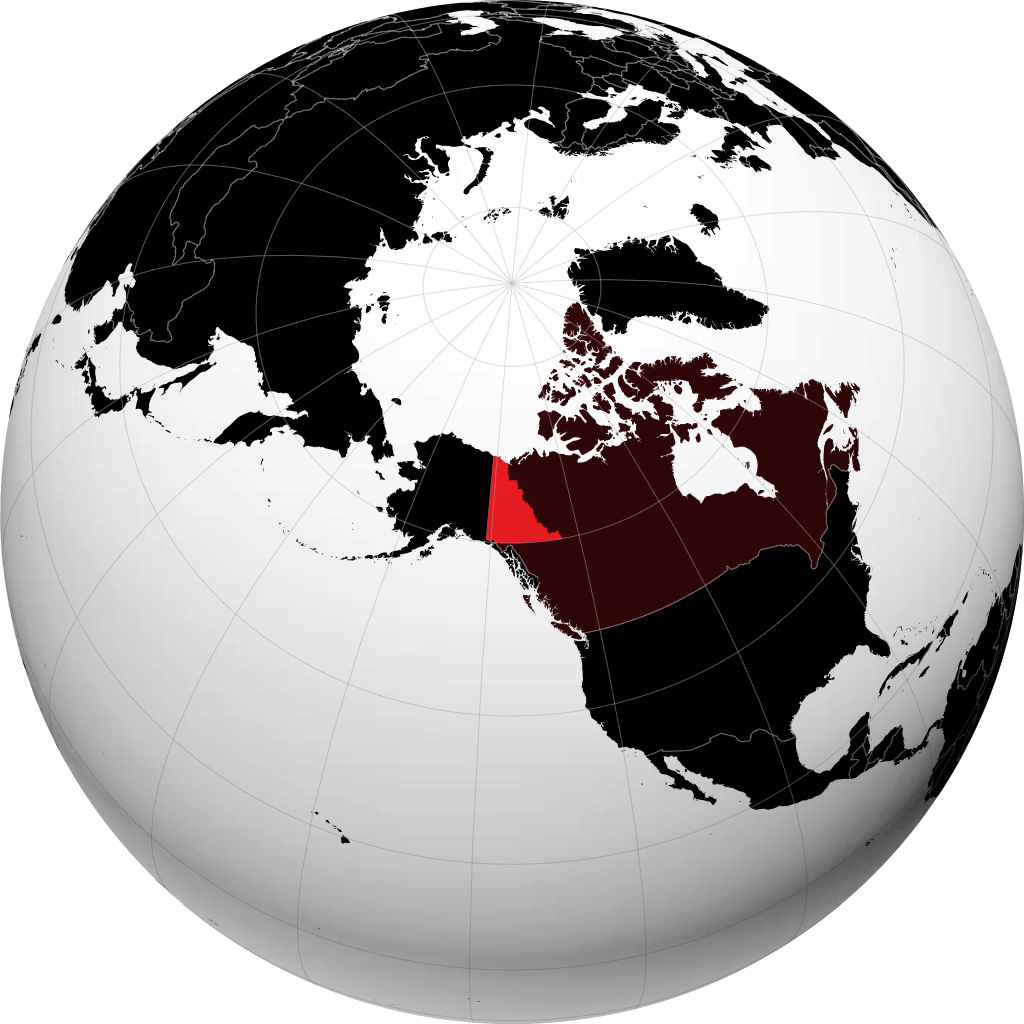 Yukon on the globe