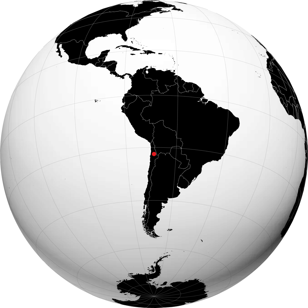 Calama on the globe