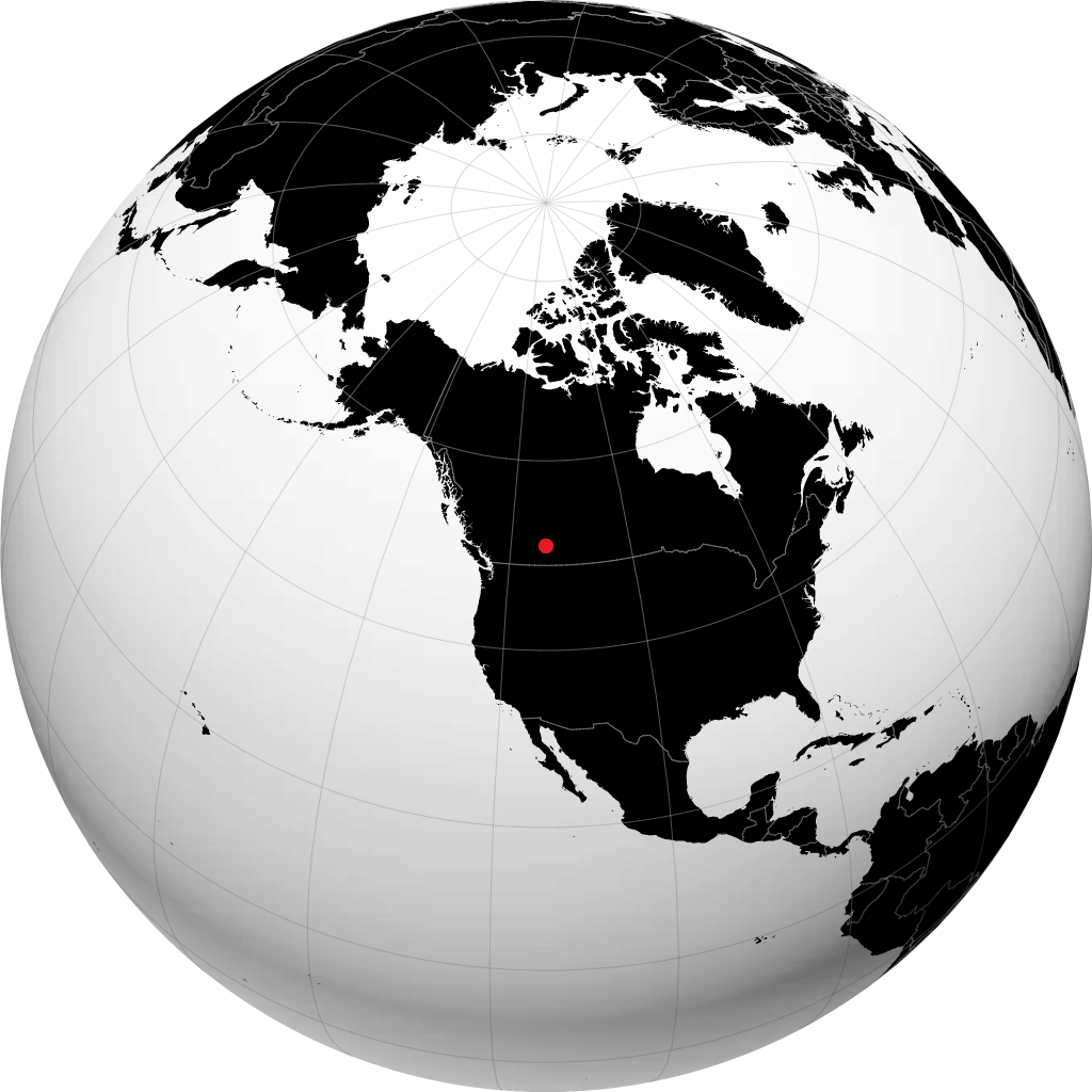 Calgary on the globe