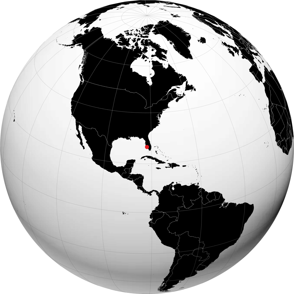 Cape Coral on the globe