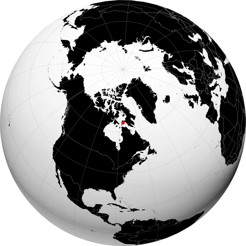 Cape Dorset on the globe