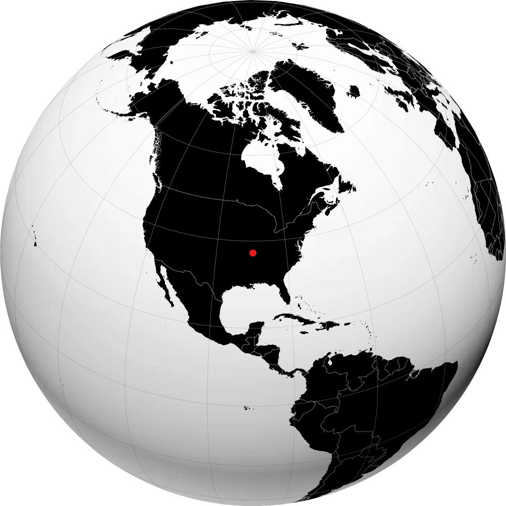 Cape Girardeau on the globe