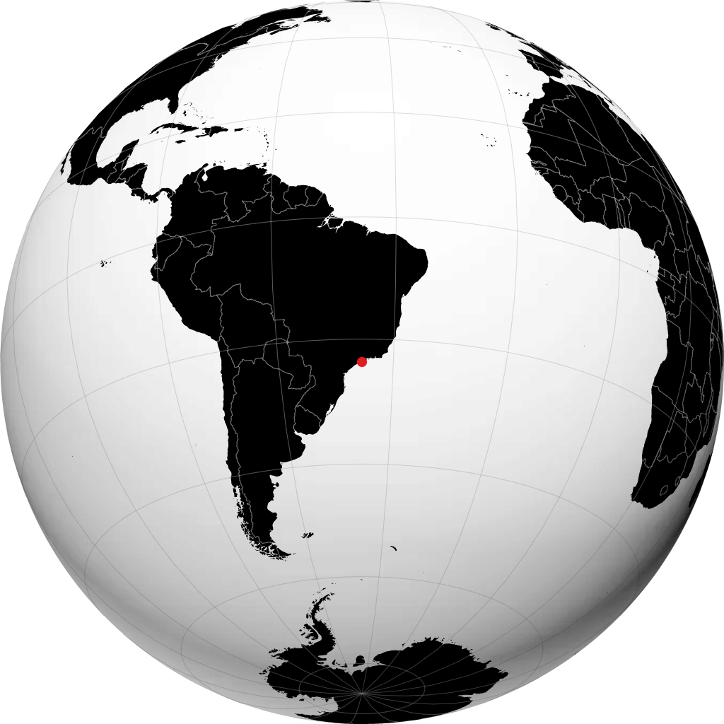 Caraguatatuba on the globe