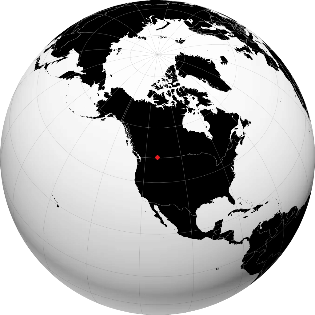 Cardston on the globe