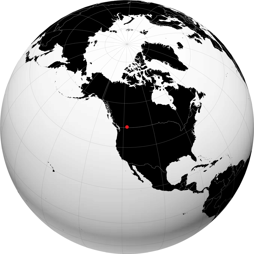 Castlegar on the globe