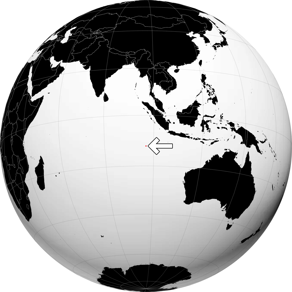 Cocos (Keeling) Islands on the globe