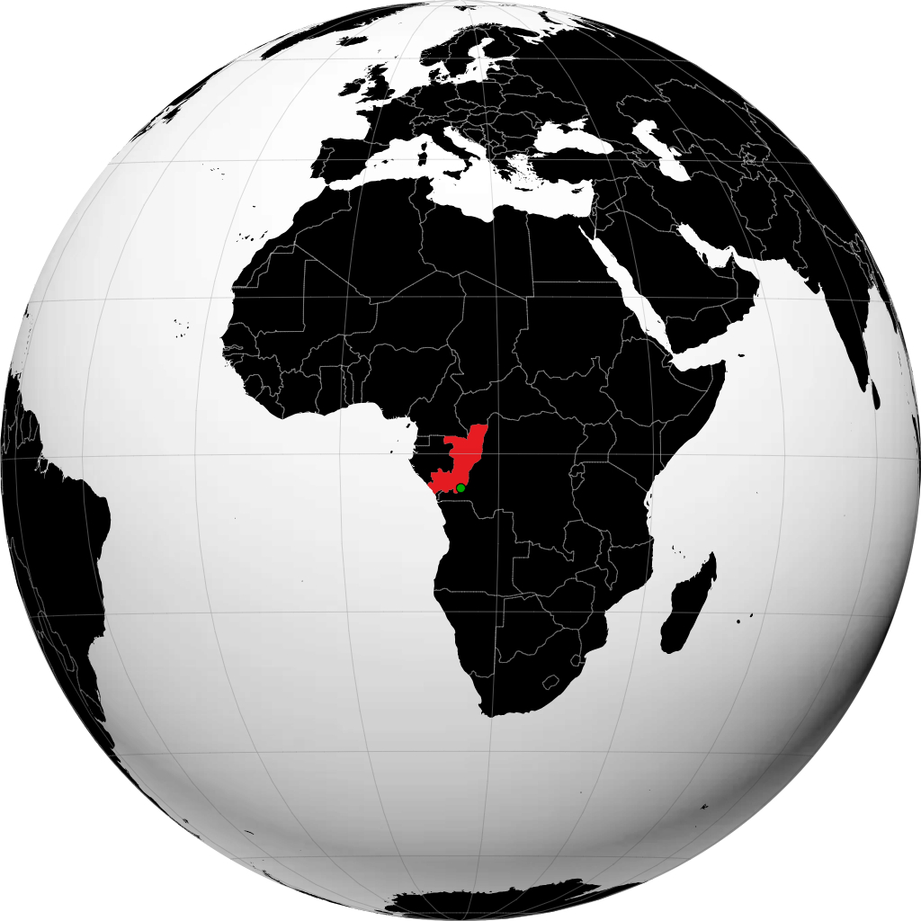 Congo on the globe