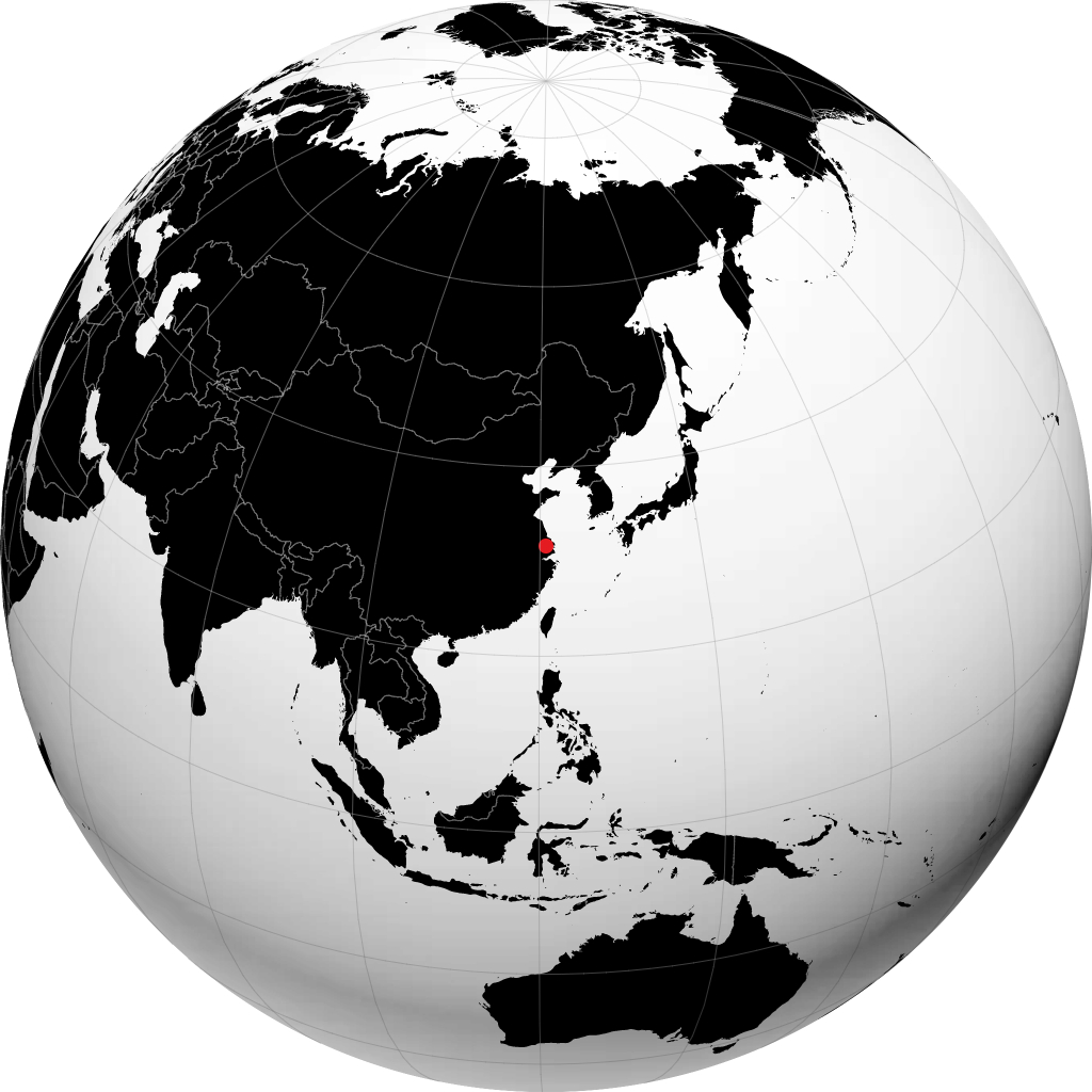 Changshu City on the globe