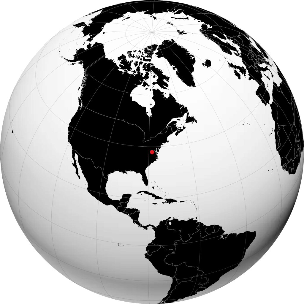 Charlottesville on the globe