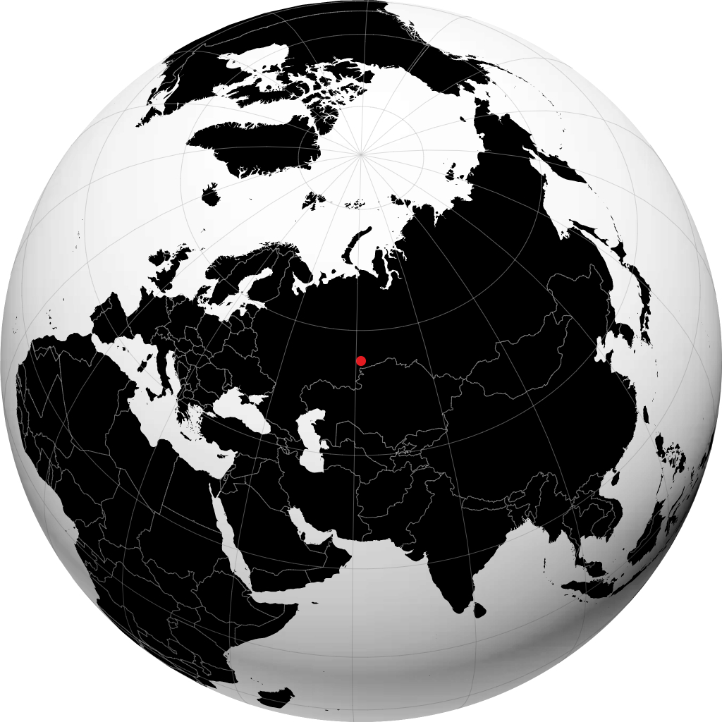 Chelyabinsk on the globe