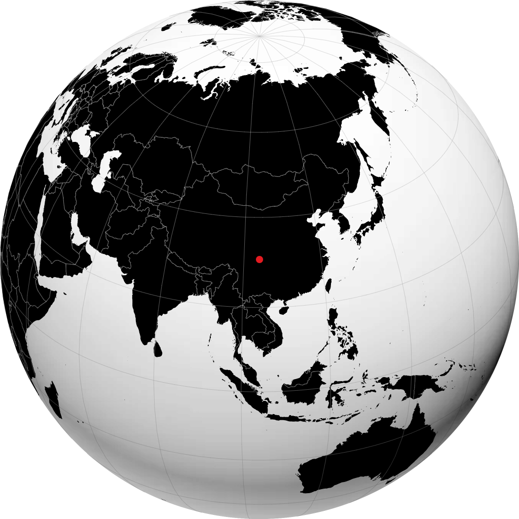 Chengdu on the globe