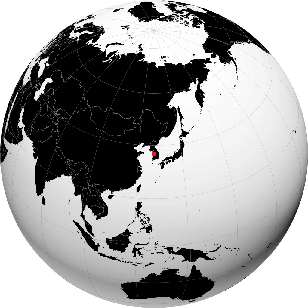 Cheonan on the globe