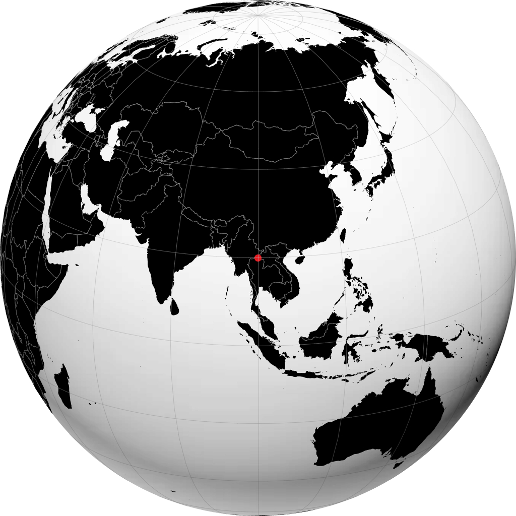 Chiang Rai on the globe