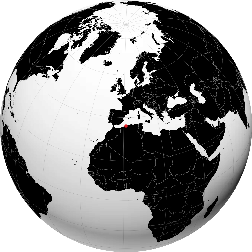 Chlef on the globe