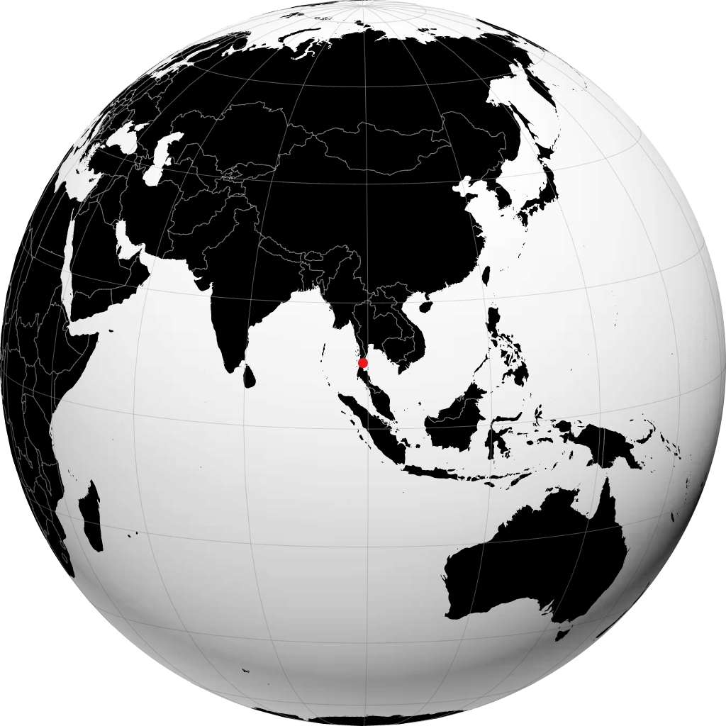 Chumphon on the globe