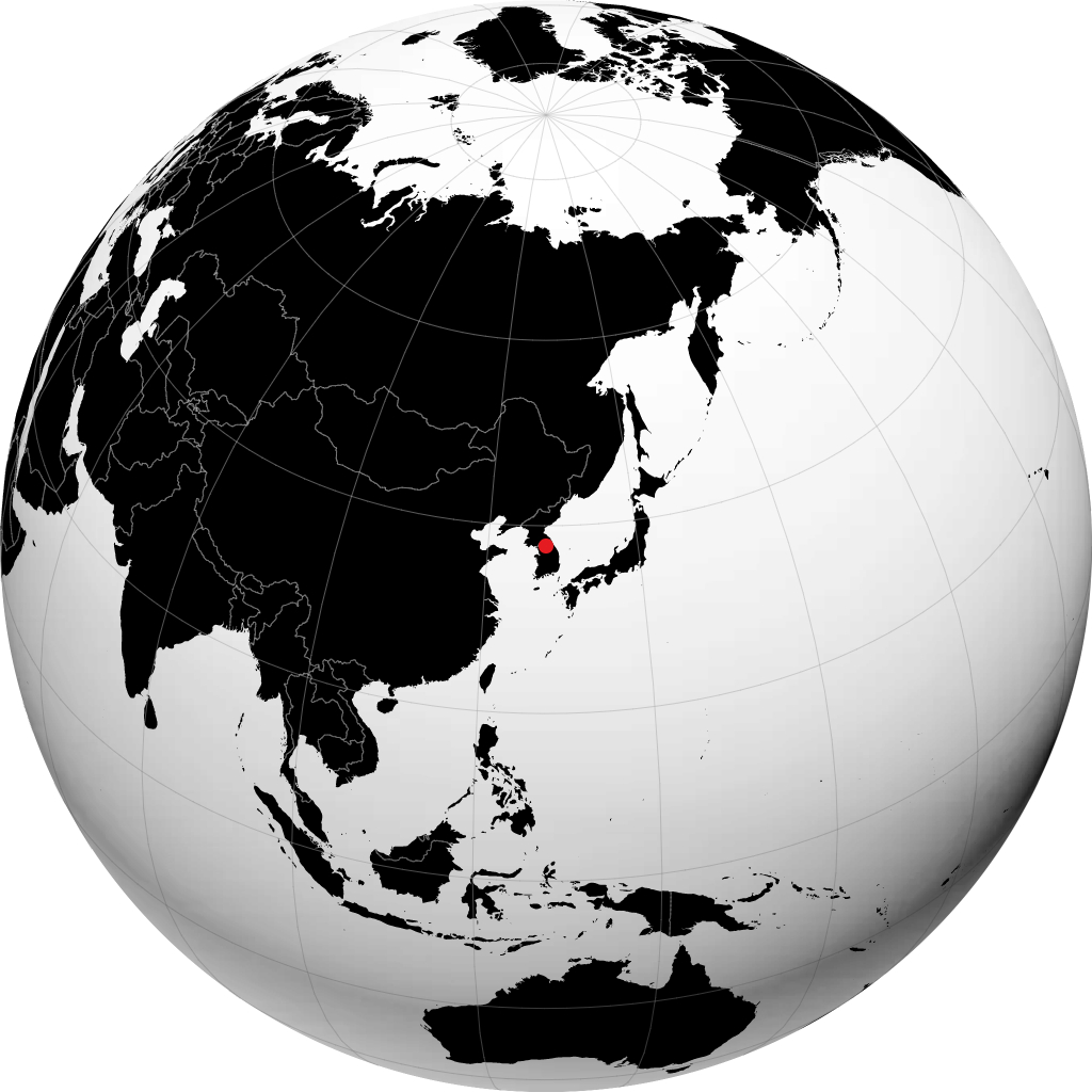 Chuncheon on the globe