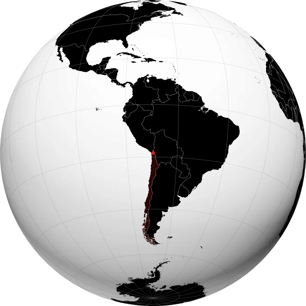 Region de Arica y Parinacota on the globe