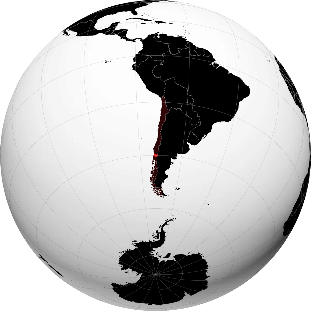 Region de Los Rios on the globe