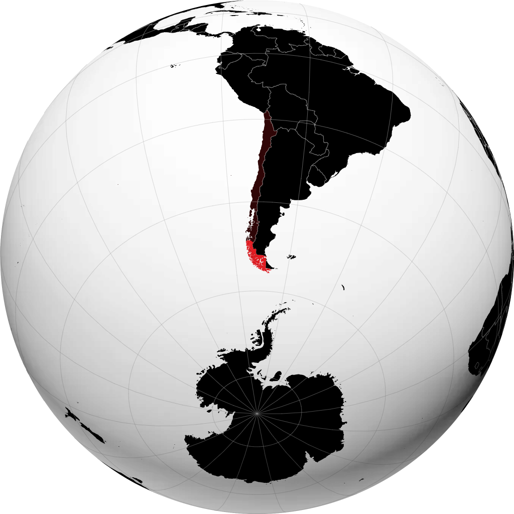 Region de Magallanes y de la Antartica Chilena on the globe