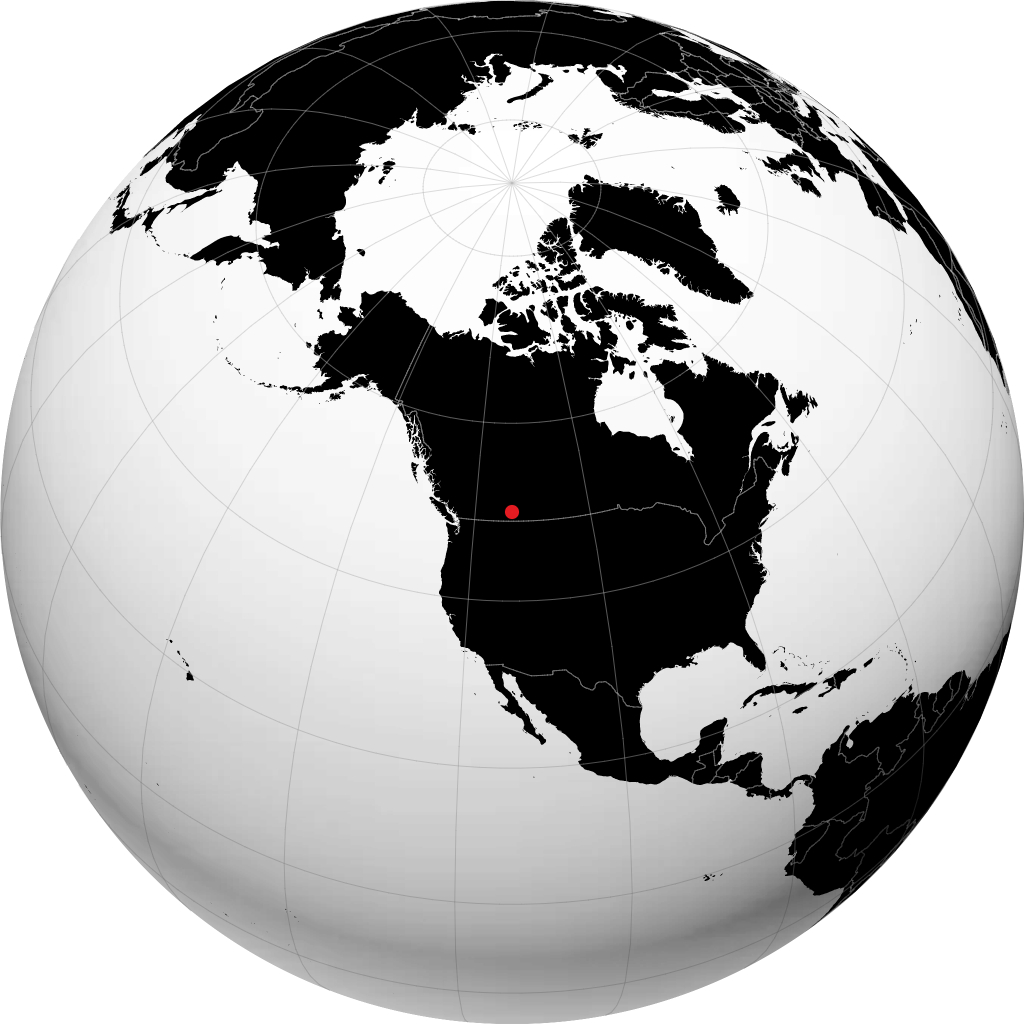 Claresholm on the globe