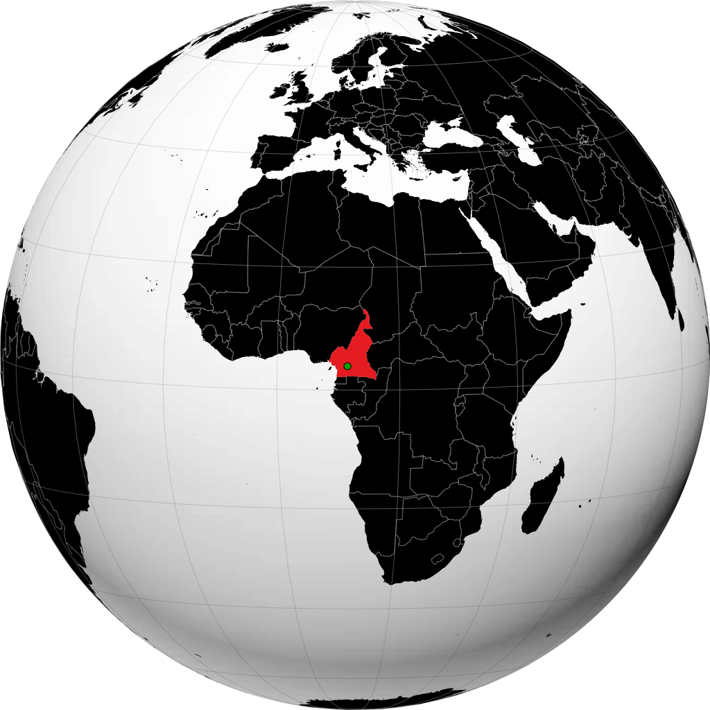 Cameroon on the globe