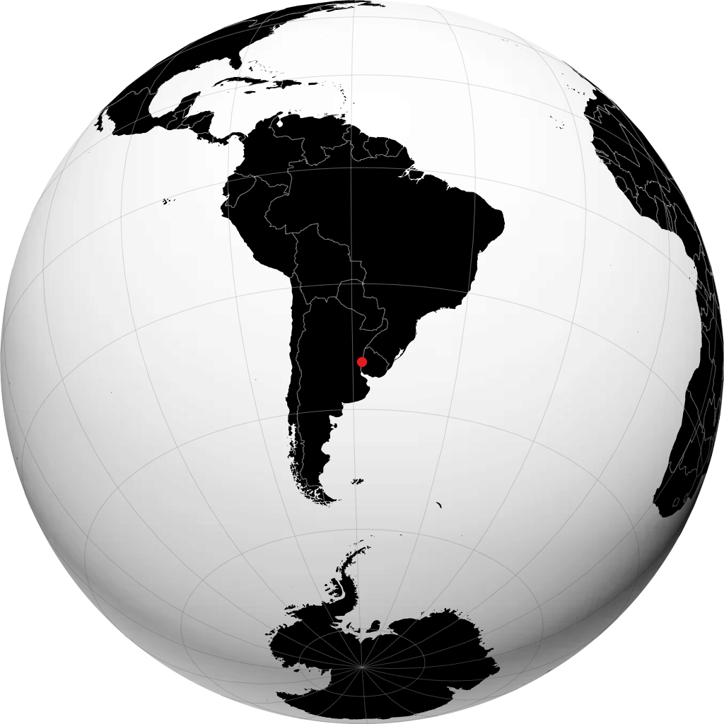 Concepción del Uruguay on the globe