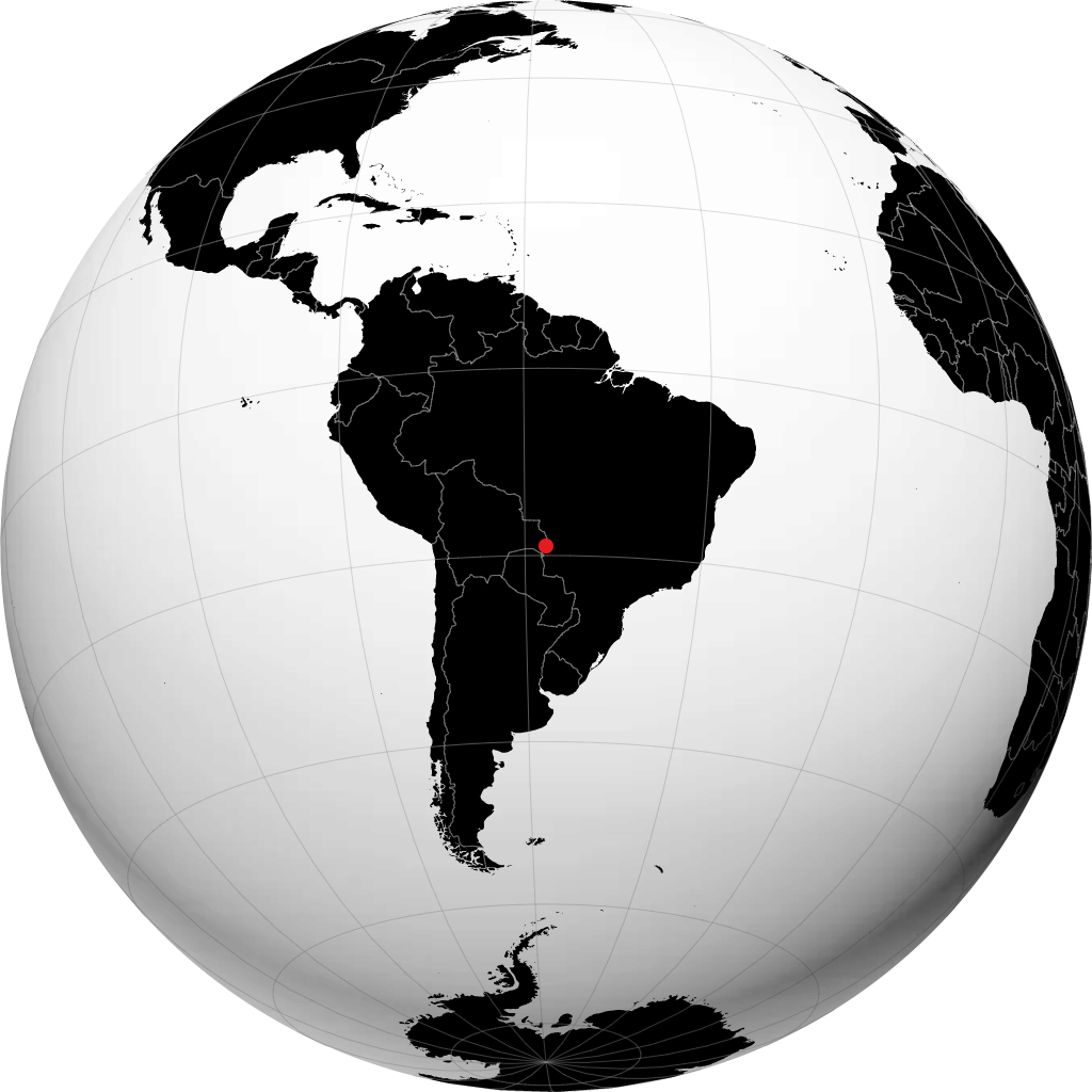 Corumbá on the globe