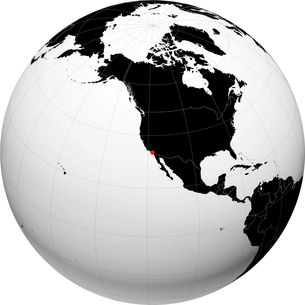 Costa Mesa on the globe