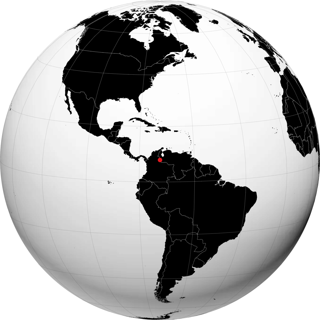 Cúcuta on the globe