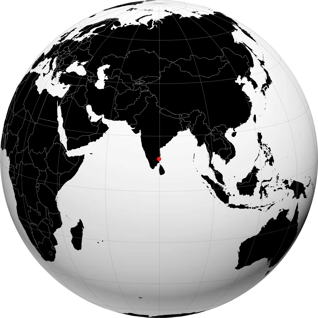 Cuddalore on the globe