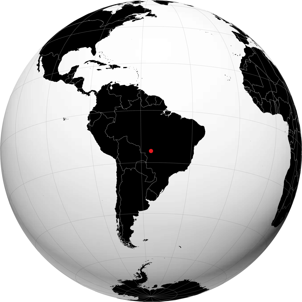 Cuiabá on the globe