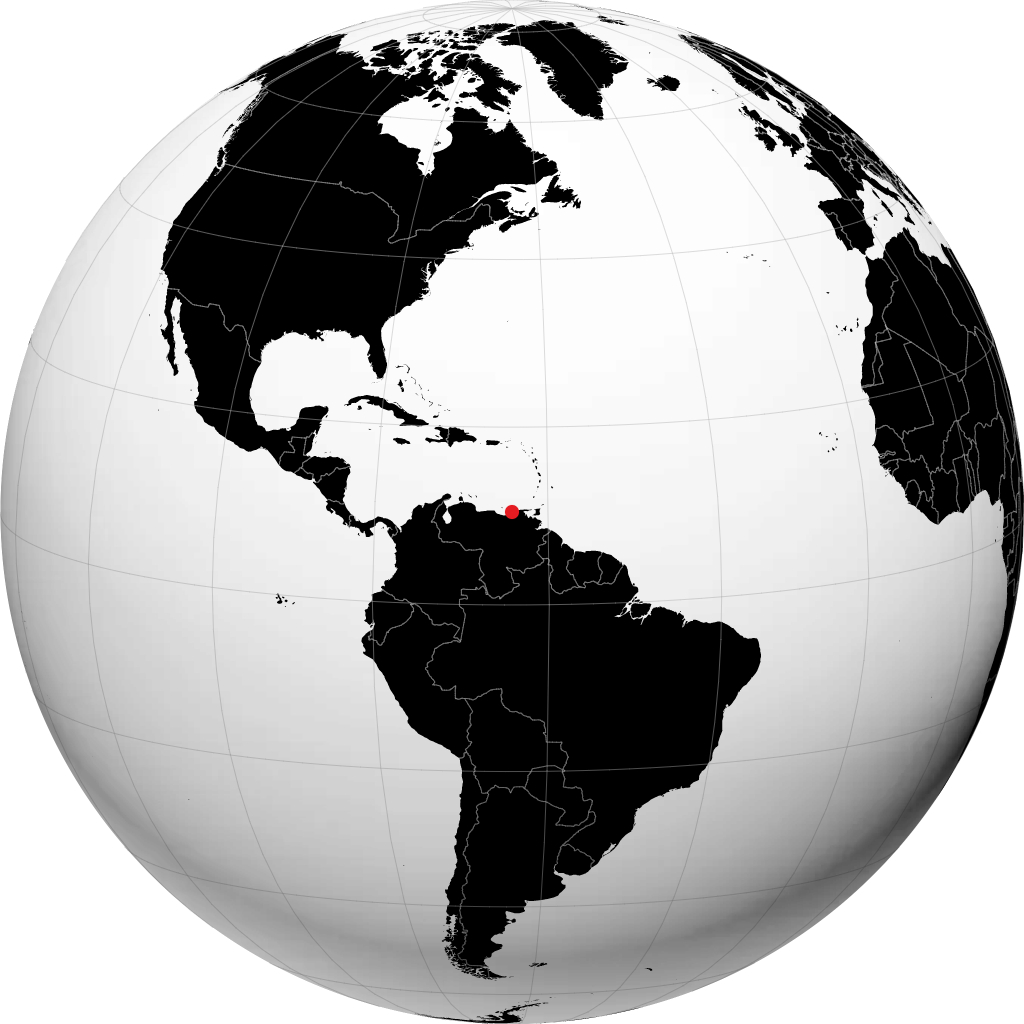 Cumaná on the globe